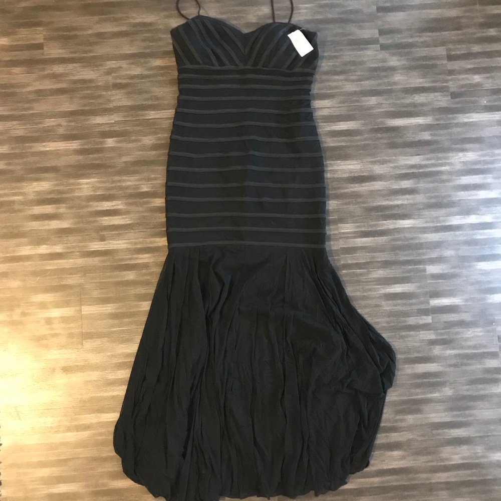 Betsy & Adam Long Black Dress NWT